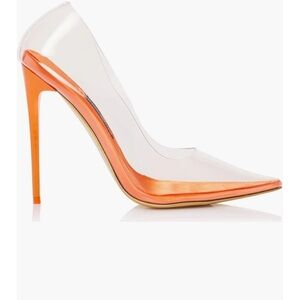 NWT JESSICA RICH So Fancy Stilletos Transparent Orange Heels Sz 37